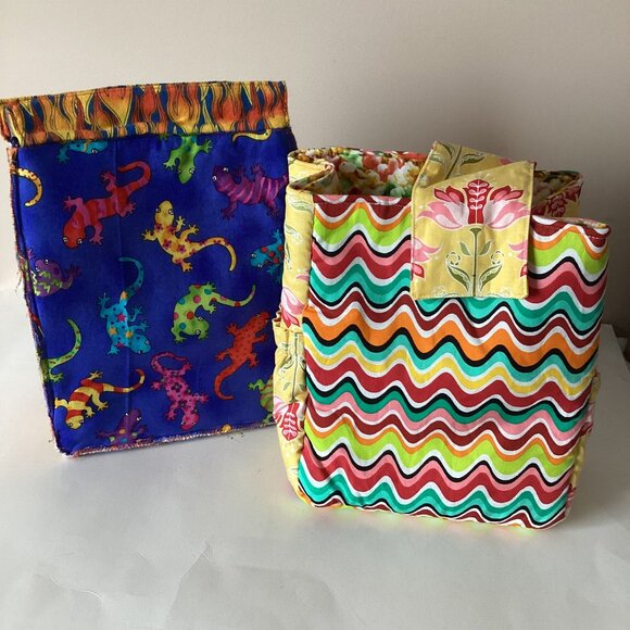 Handmade Lunch Bags Small Tote Bag Kids Children's Adults Travel Snack Storage - Picture 1 of 6